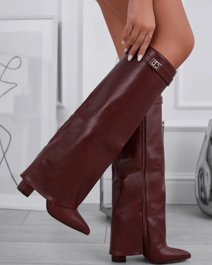 SOKYND Mariella High Boots Bootsme1767356248742703381Burgundy Leather35