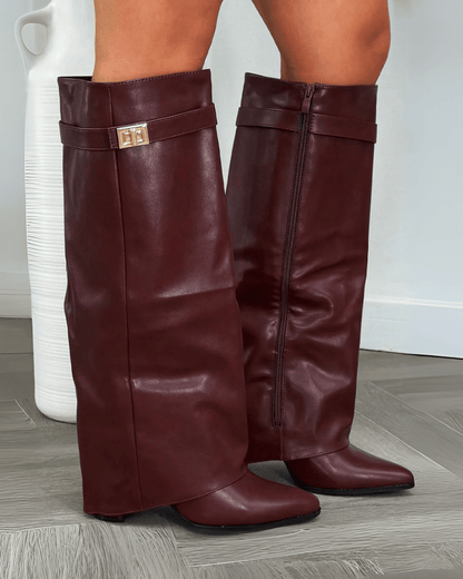 SOKYND Mariella High Boots BootsjE1767356248742827852Burgundy Leather36