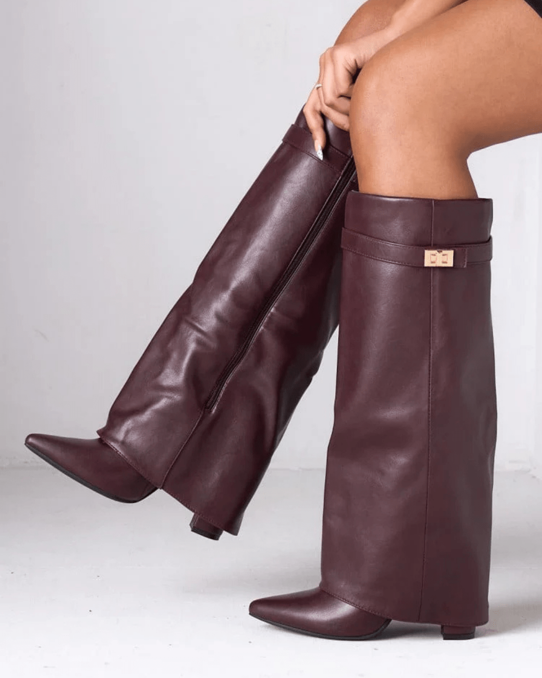 SOKYND Mariella High Boots Bootsgw1767356248743569199Burgundy Leather42