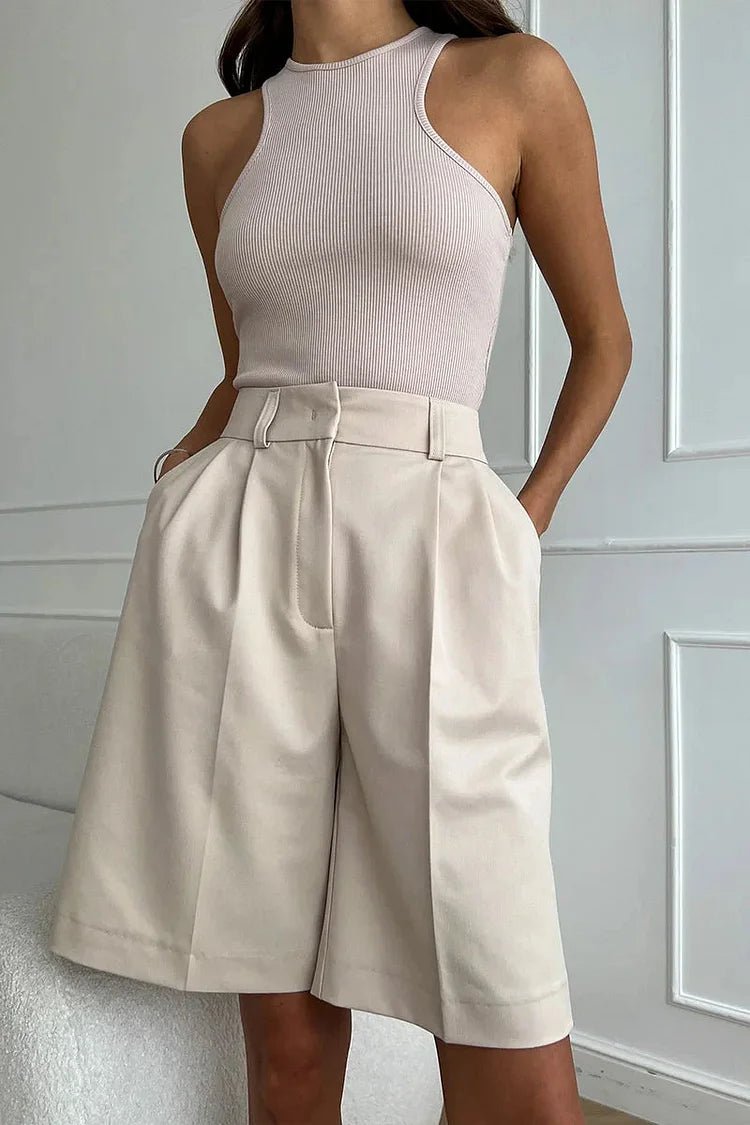 SOKYND Meghan High Waist Pleated Shorts Bottoms1005005675302846-;my1774905278646434628ApricotS
