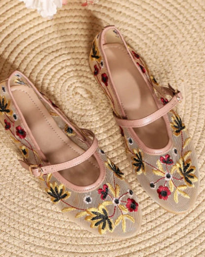 SOKYND Mia Embroidered Ballet Flats ShoesrK1772777205918888761Apricot39