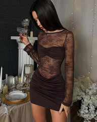 Nia Backless Lace Mini Dress