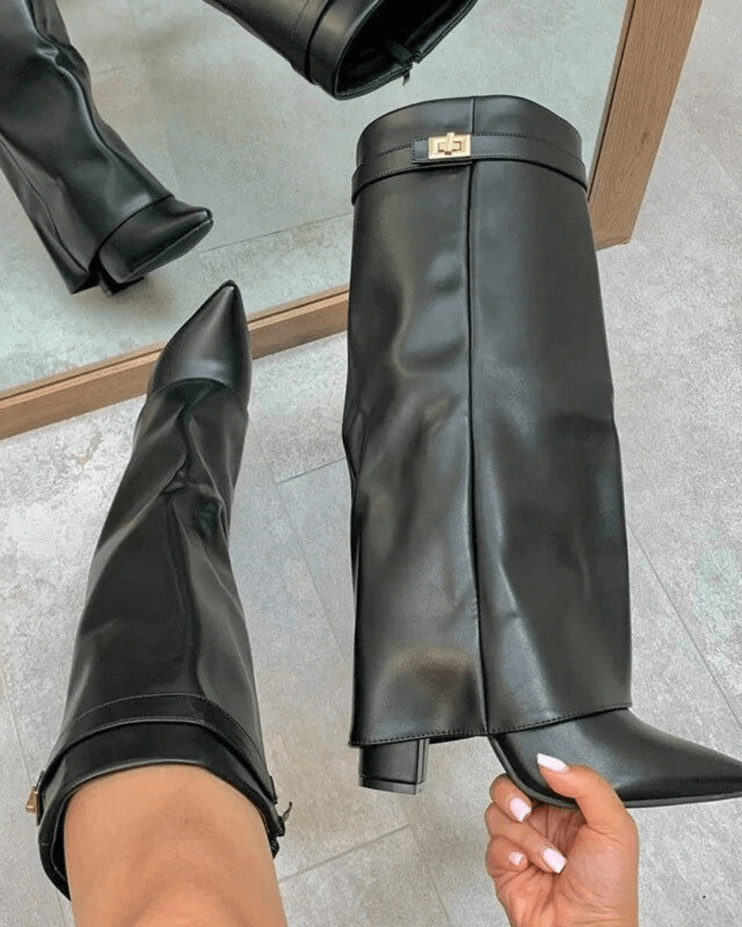 SOKYND Odelie Suede Boots Shoeshm1767625273830640987Black Vegan Leather37