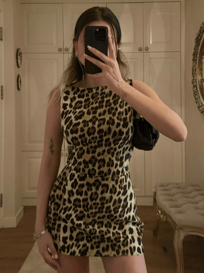 SOKYND Olivia Leopard Mini Dress DressSOKYND-583383-L-OS-58615L