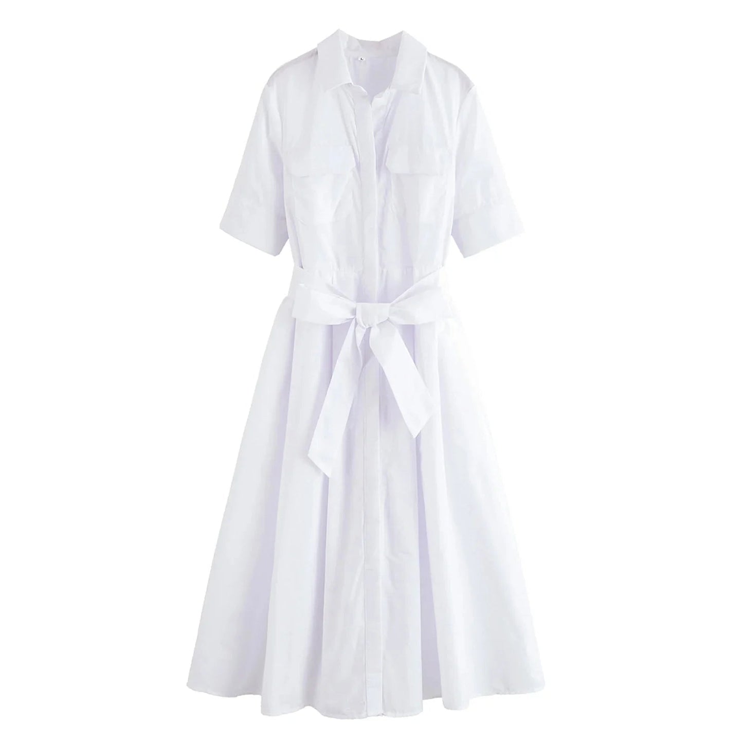 SOKYND Paloma Belted Shirt Midi Dress DressesSOKYND-375255-PIN-XS-00759Pink StripesXS