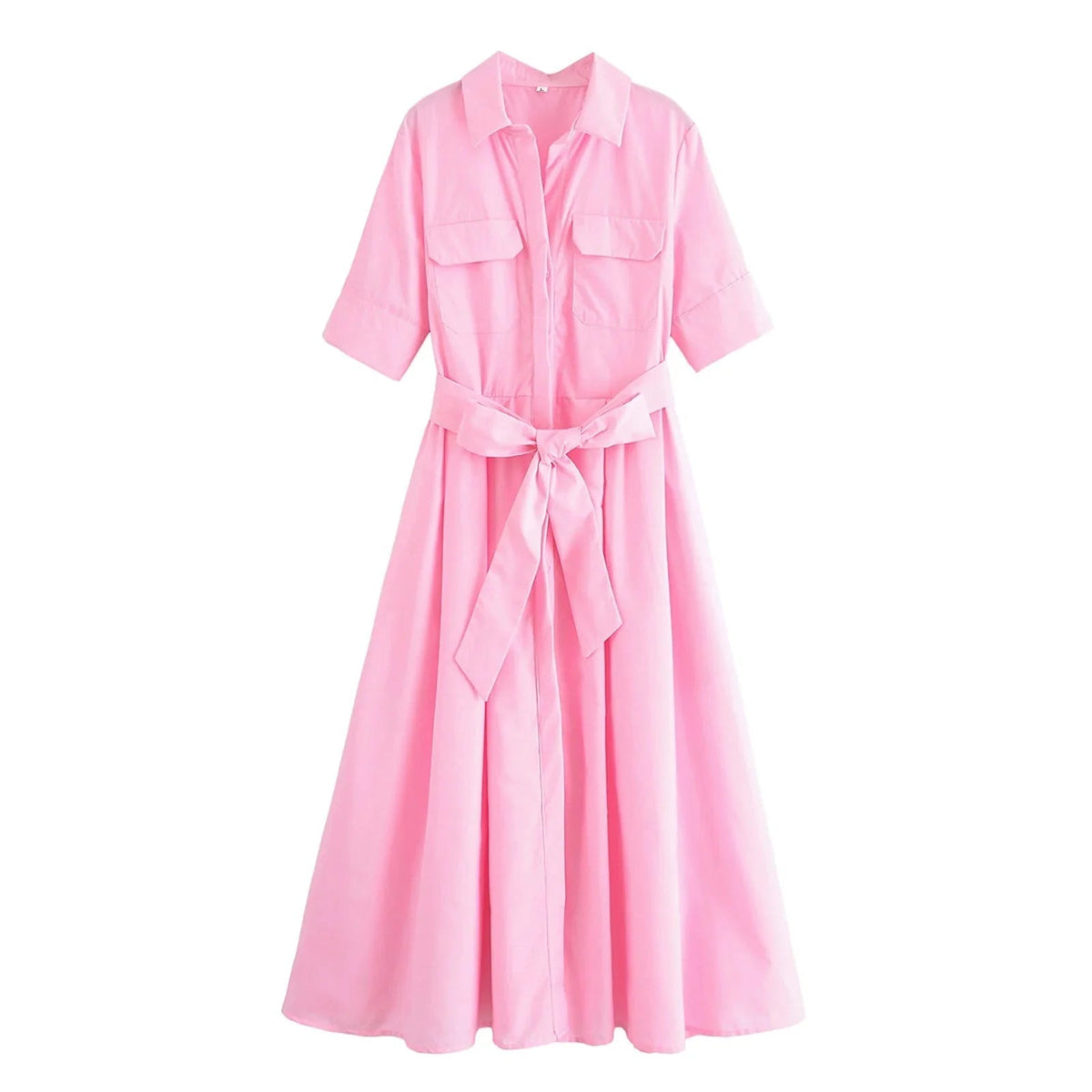 SOKYND Paloma Belted Shirt Midi Dress DressesSOKYND-375255-PIN-XS-00759Pink StripesXS