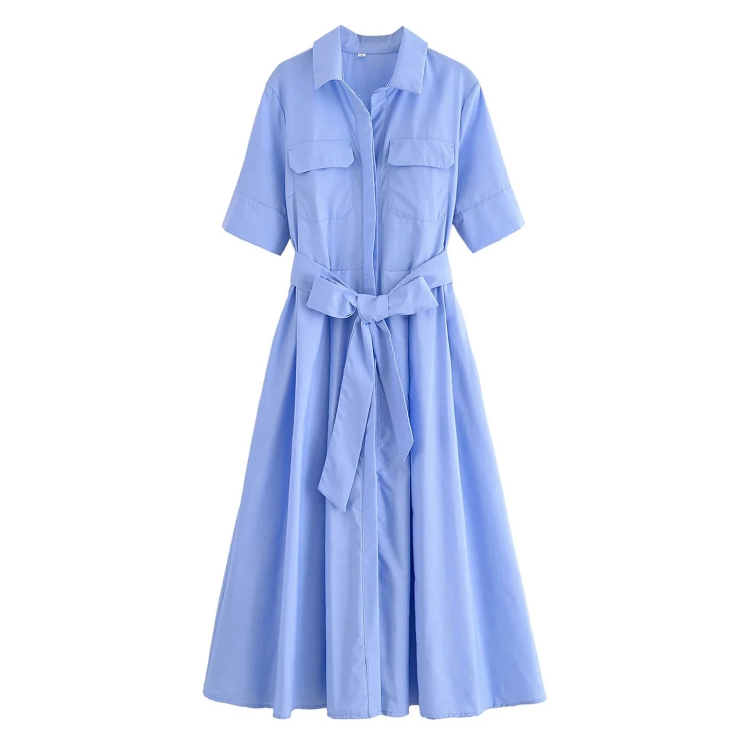 SOKYND Paloma Belted Shirt Midi Dress DressesSOKYND-375255-PIN-XS-00759Pink StripesXS