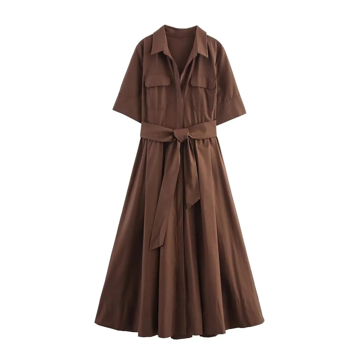 SOKYND Paloma Belted Shirt Midi Dress DressesSOKYND-375255-PIN-XS-00759Pink StripesXS