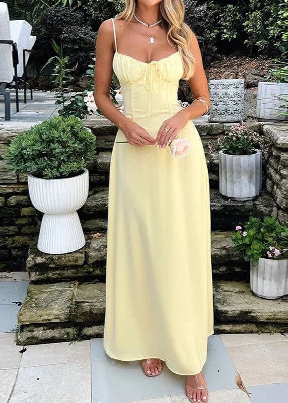 SOKYND Rafaela Corset Bodice Maxi Dress DressesYellowS