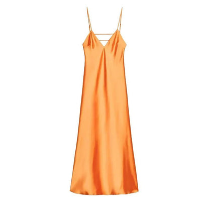 SOKYND Reina Satin Backless Maxi Dress DressOrangeXS