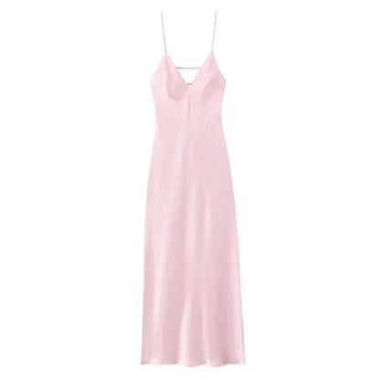 SOKYND Reina Satin Backless Maxi Dress DressPinkXS
