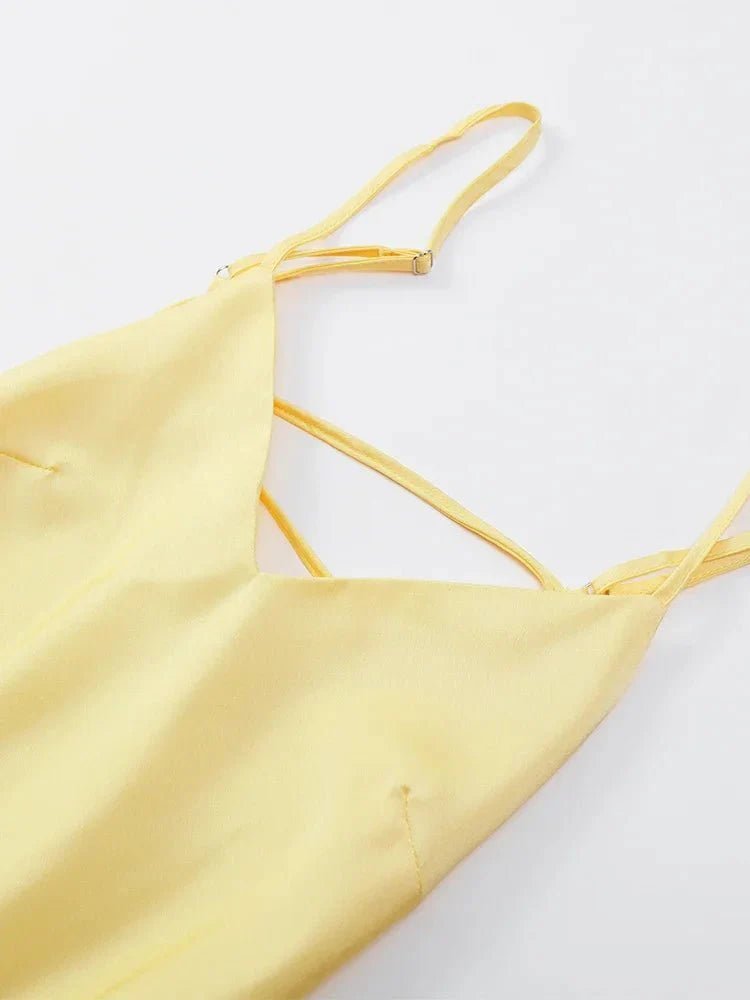 SOKYND Reina Satin Backless Maxi Dress DressYellowXS
