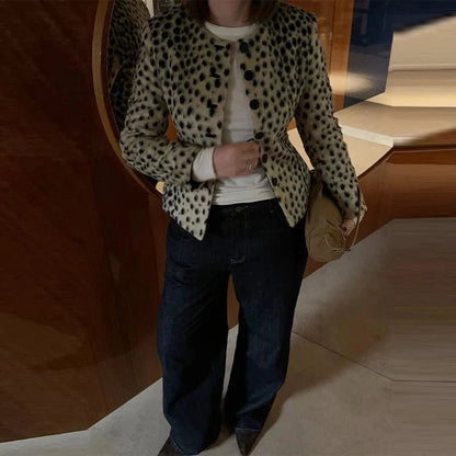 SOKYND Rose Leopard Faux Fur Cropped Jacket JacketSOKYND-698967-S-OS-47991S