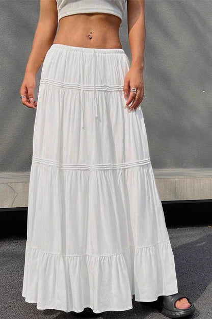 SOKYND Ruslana Tiered Ballet Maxi Skirt BottomsWhiteM