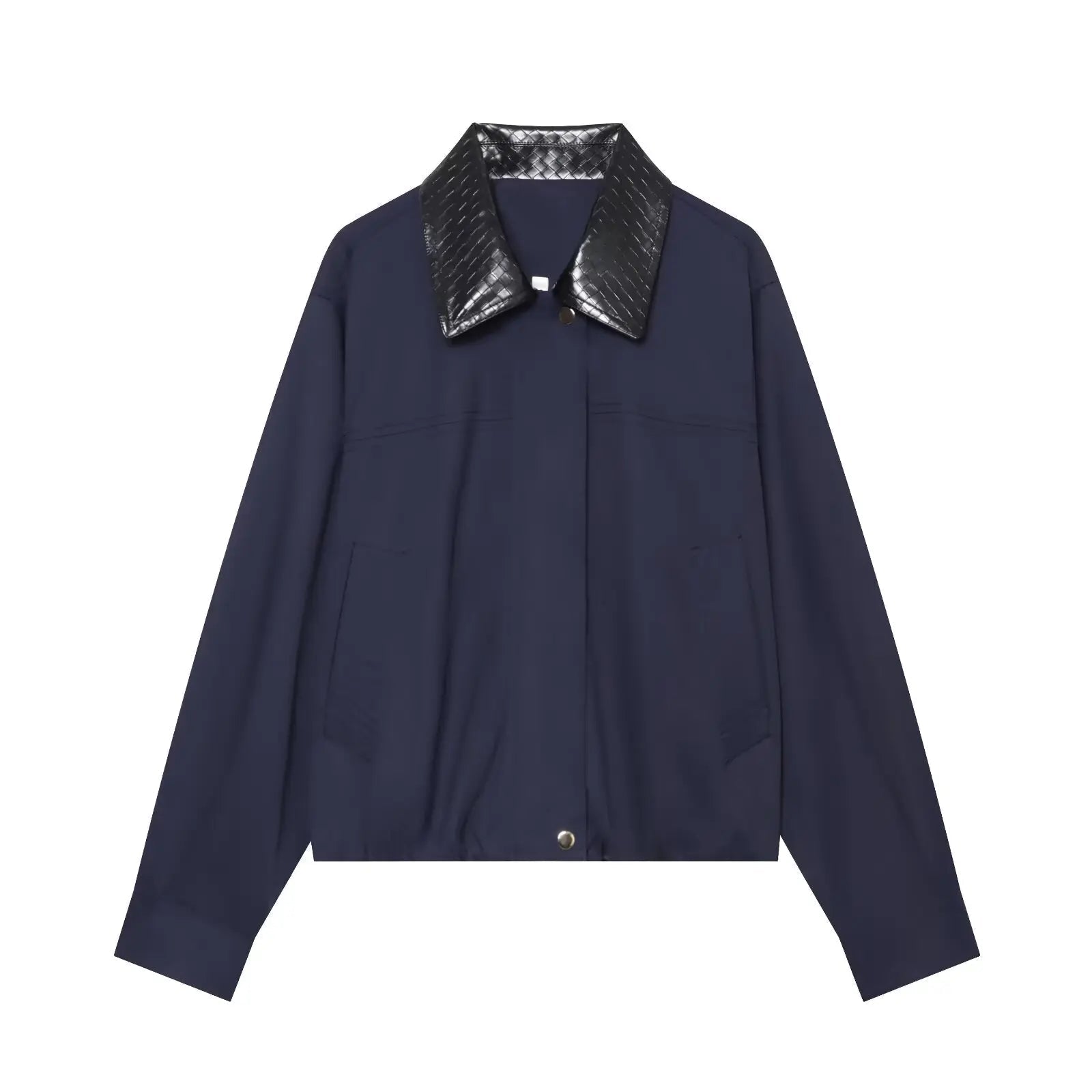 SOKYND Sandra Contrast Collar Bomber Jacket JacketSOKYND-316695-NAV-XS-41303NavyXS