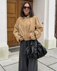 Sandra Suede Oversized Zip Jacket