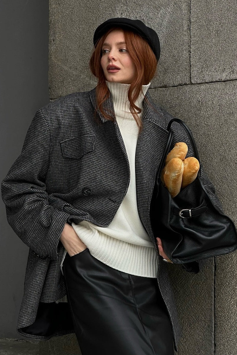 SOKYND Sarah Structured Tweed Coat JacketSOKYND-144727-GRE-S-67991GreyS