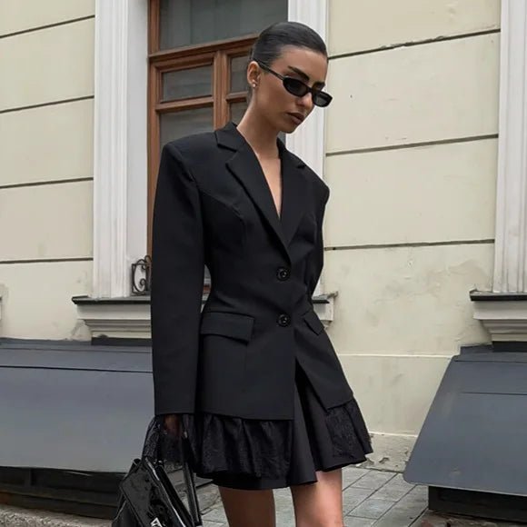 SOKYND Stephanie Blazer with Lace Details Coats & Jacketsss1772777205920201847BlackM