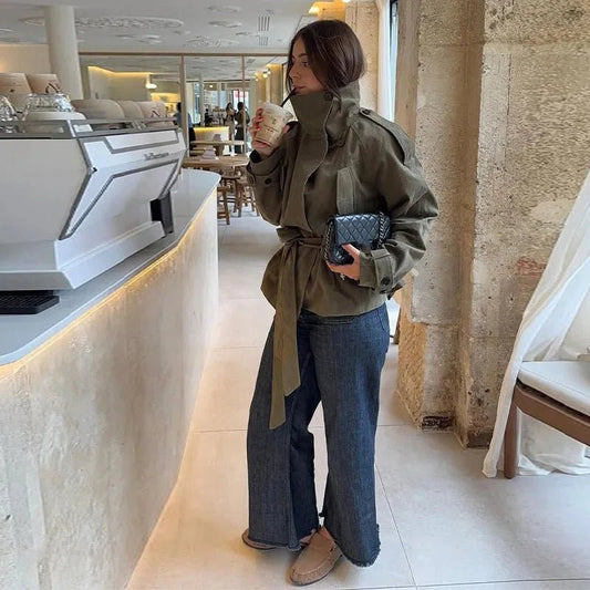SOKYND Talia Belted Trench Coat Coats & Jackets