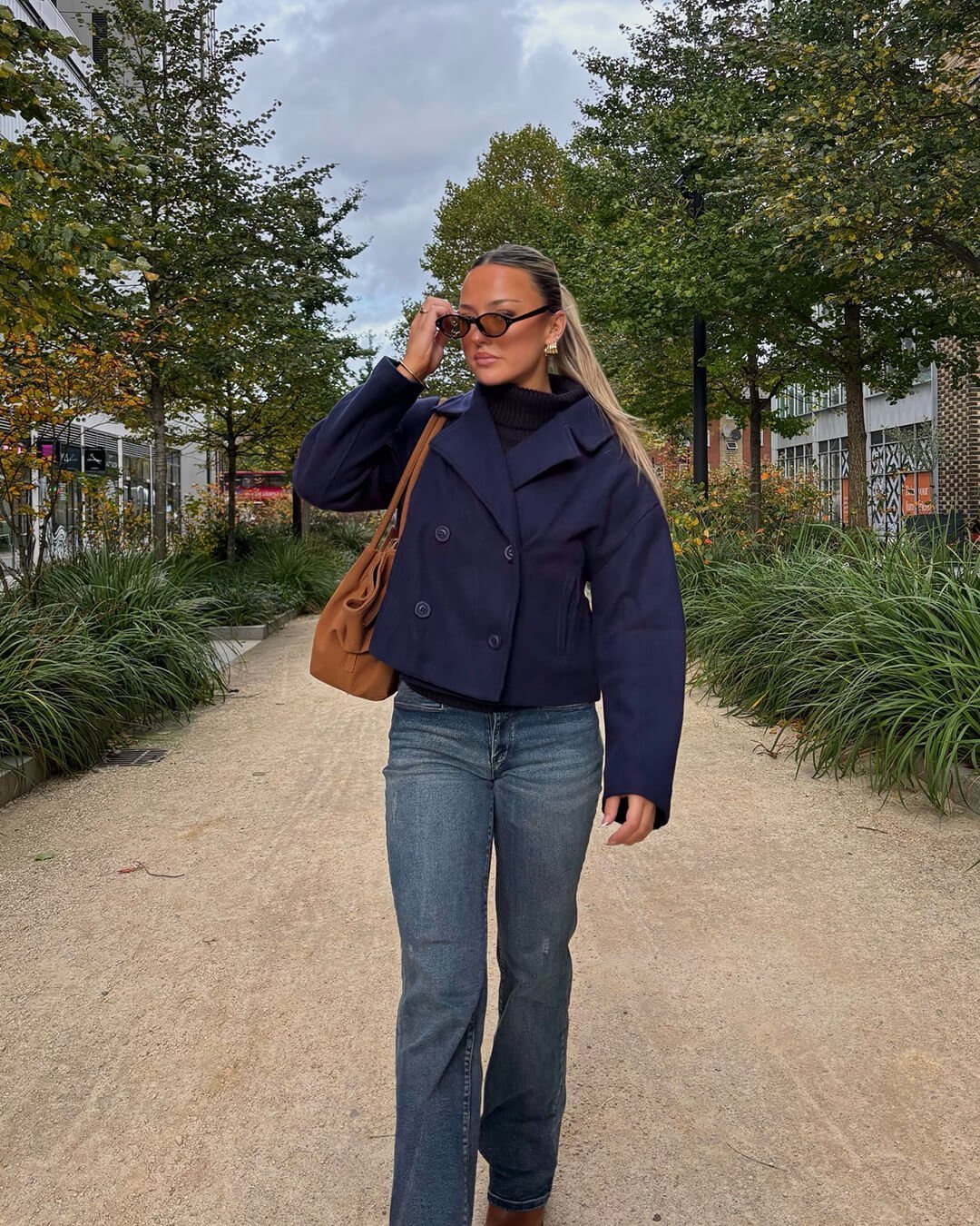 SOKYND Vannie Short Double - Breasted Coat Coats & JacketszI1772777205893806019Navy BlueL
