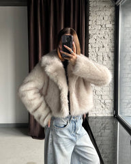 Whitney Cropped Faux Fur Jacket
