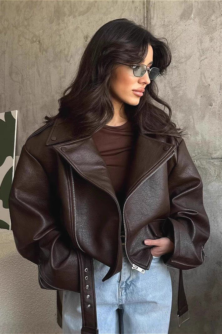 SOKYND Zara Vegan Leather Jacket JacketS