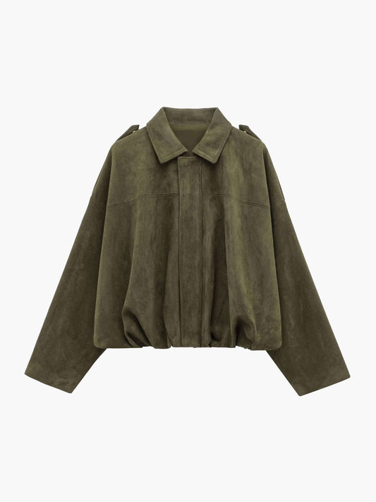 SOKYND Zelda Suede Bomber Jacket Coats & JacketsgK1767625273831726338GreenS