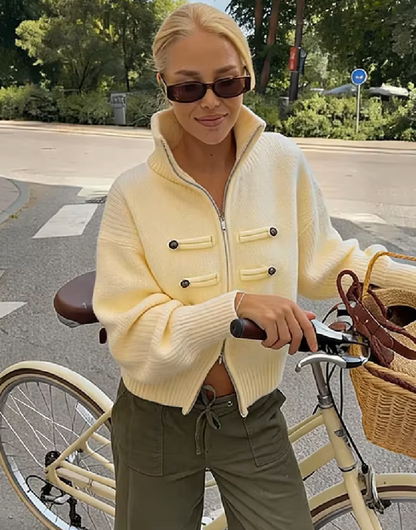 Amelia Turtleneck Zip Knit Cardigan